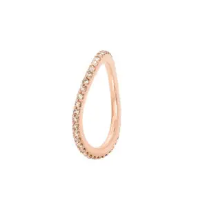 Ring Love Band geschwungen 18kt Rotgold mit braunen Diamanten