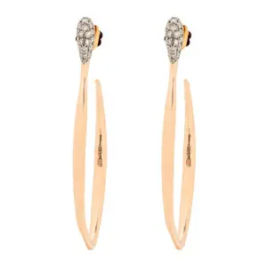 Ohrschmuck Flamingos in 14kt Rotgold mit braune Diamanten