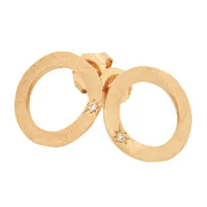 Ohrstecker massiv gefertigt in 14kt Rotgold mit Diamant