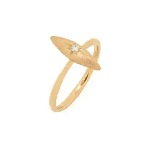 Ring massiv gefertigt in 14kt Rotgold mit Diamant