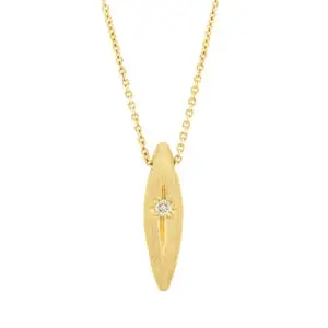 Anhänger massiv gefertigt in 14kt Gelbgold mit Diamant