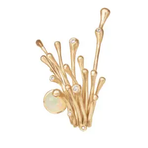 Ohrschmuck aus 18kt Gelbgold und 5 Diamanten