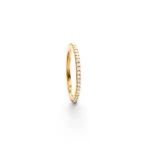Ring Love Band gerade 18kt Gold mit weißen Diamanten
