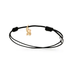 Elephant aus der My Little World Collection in 18kt Gelbgold mit 1 Diamant inkl. schwarzes Band