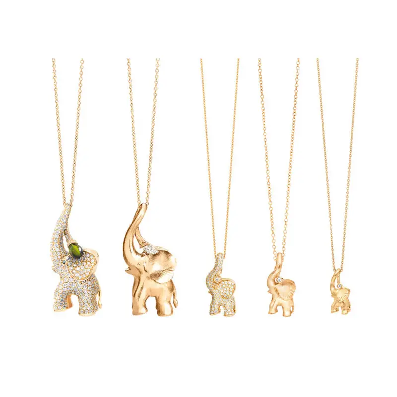 Elephant mit Rüsselschließe aus der Sweet Drops Collection Gelbgold 18kt mit 1 Diamant – Bild 3