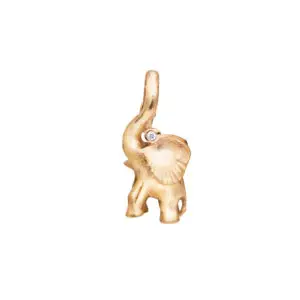 Elephant mit Rüsselschließe aus der Sweet Drops Collection Gelbgold 18kt mit 1 Diamant