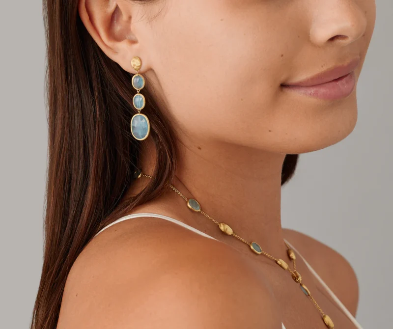 Ohrschmuck aus der Kollektion Siviglia in 18kt Gelbgold und Aquamarine  – Bild 2