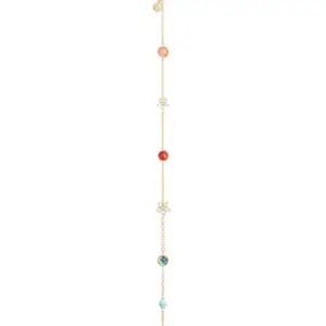 Armband aus der Kollektion Shooting Stars in 18kt Gelbgold mit Türkis, London blue Topas, Mondstein, Koralle und Diamanten – Bild 2