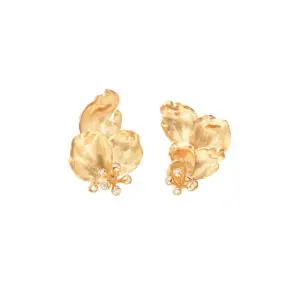 Ohrschmuck aus der Kollektion Wild Rose in 18kt Gelbgold mit Diamanten